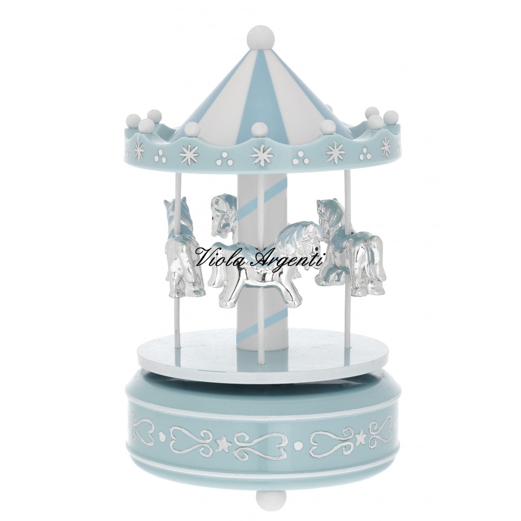 Giostra acrilico azzurra cavalli di . Argento online