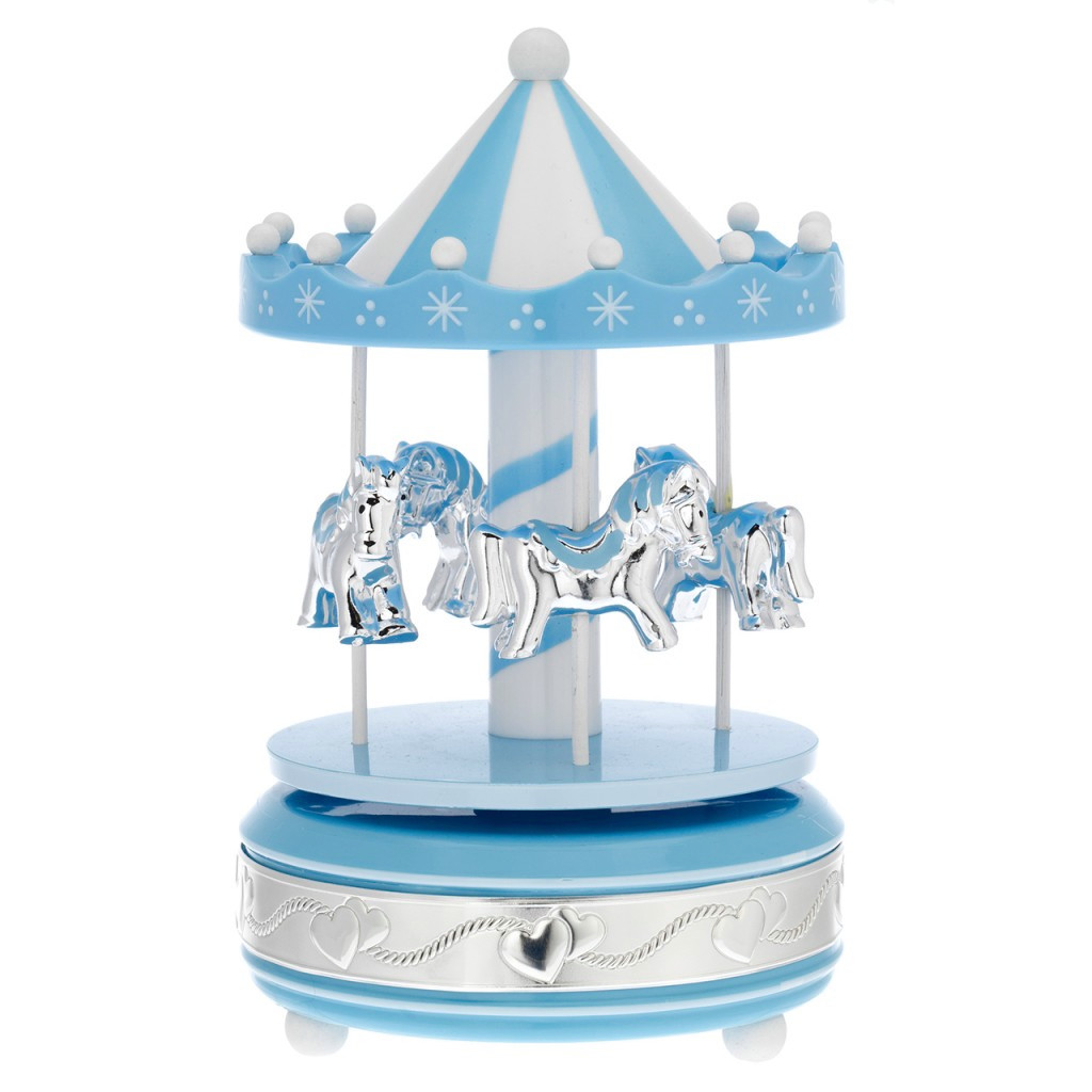 Giostra azzurra con cavalli di . Argento online