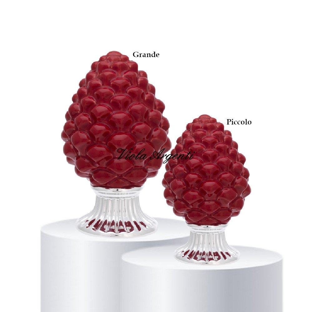 Scultura pigna rossa di . Argento online