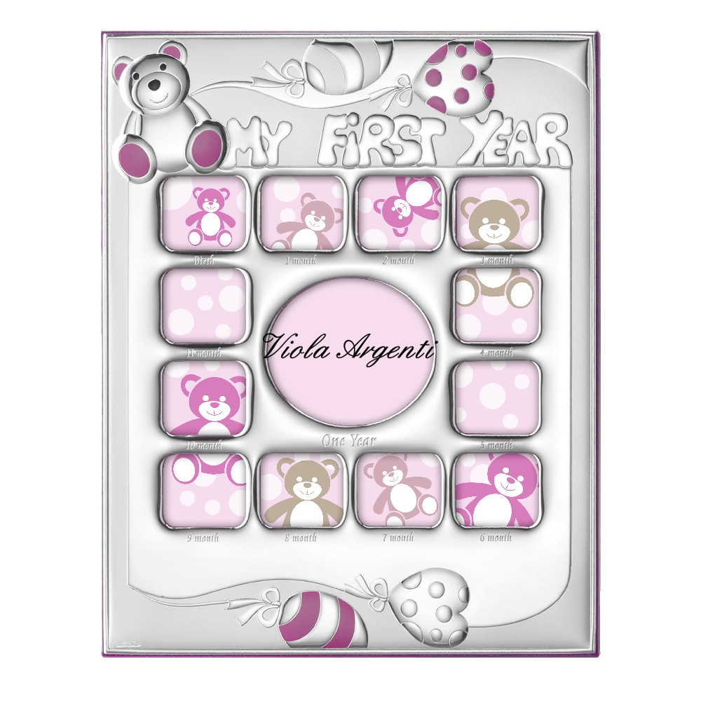 Cornice il mio primo anno rosa di . Argento online