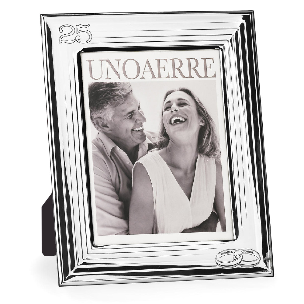 Cornice a righe 25° anniversario di Unoaerre. Argento online
