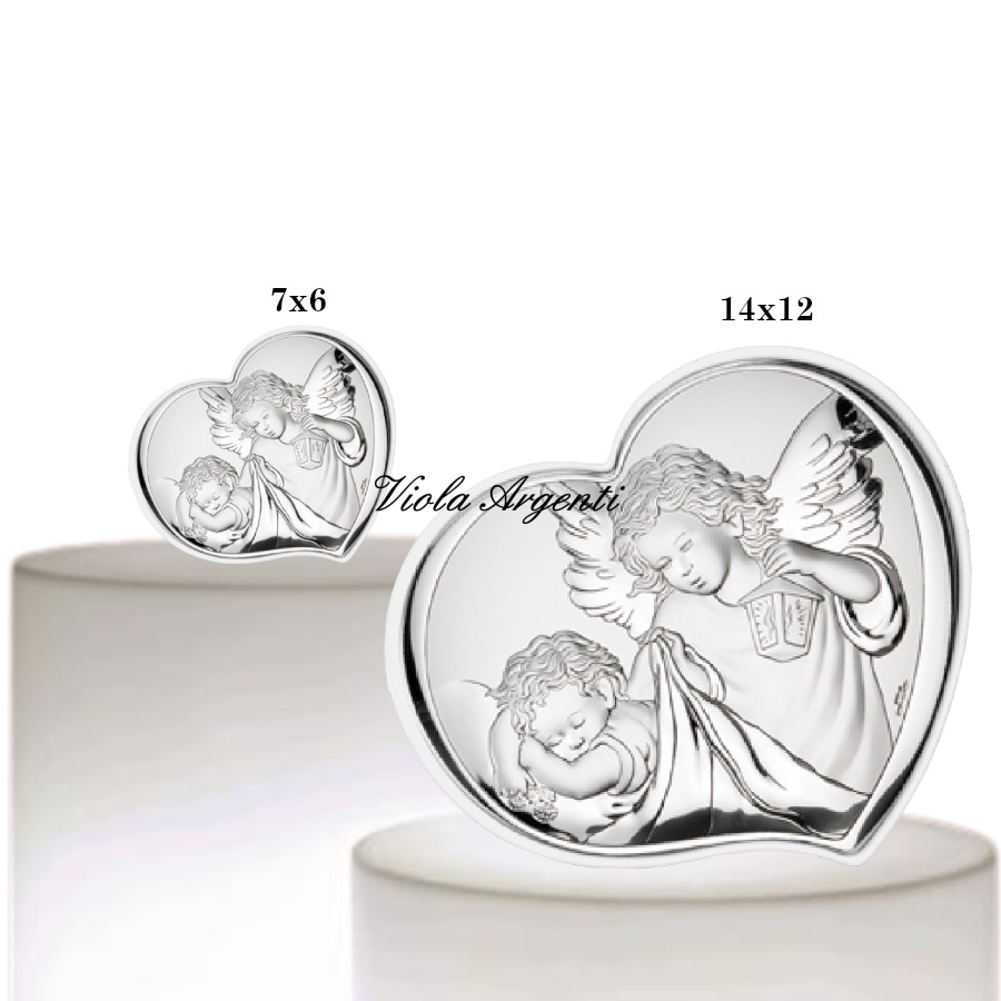 Quadro cuore angelo custode di . Argento online