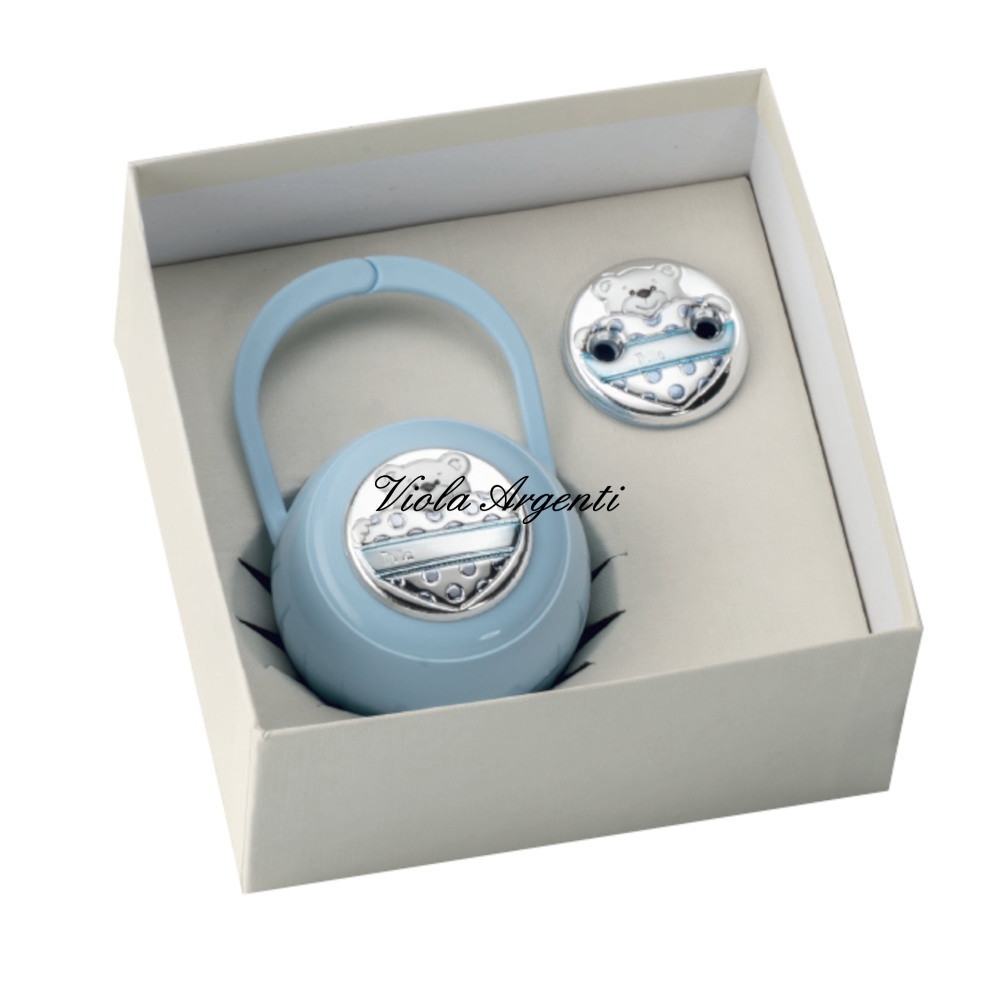 Set box e pinza portaciuccio orsetto di . Argento online