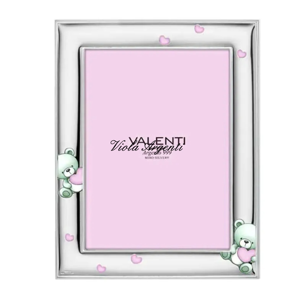 Valenti Cornice Orsetti e Cuori rosa di Valenti. Argento online