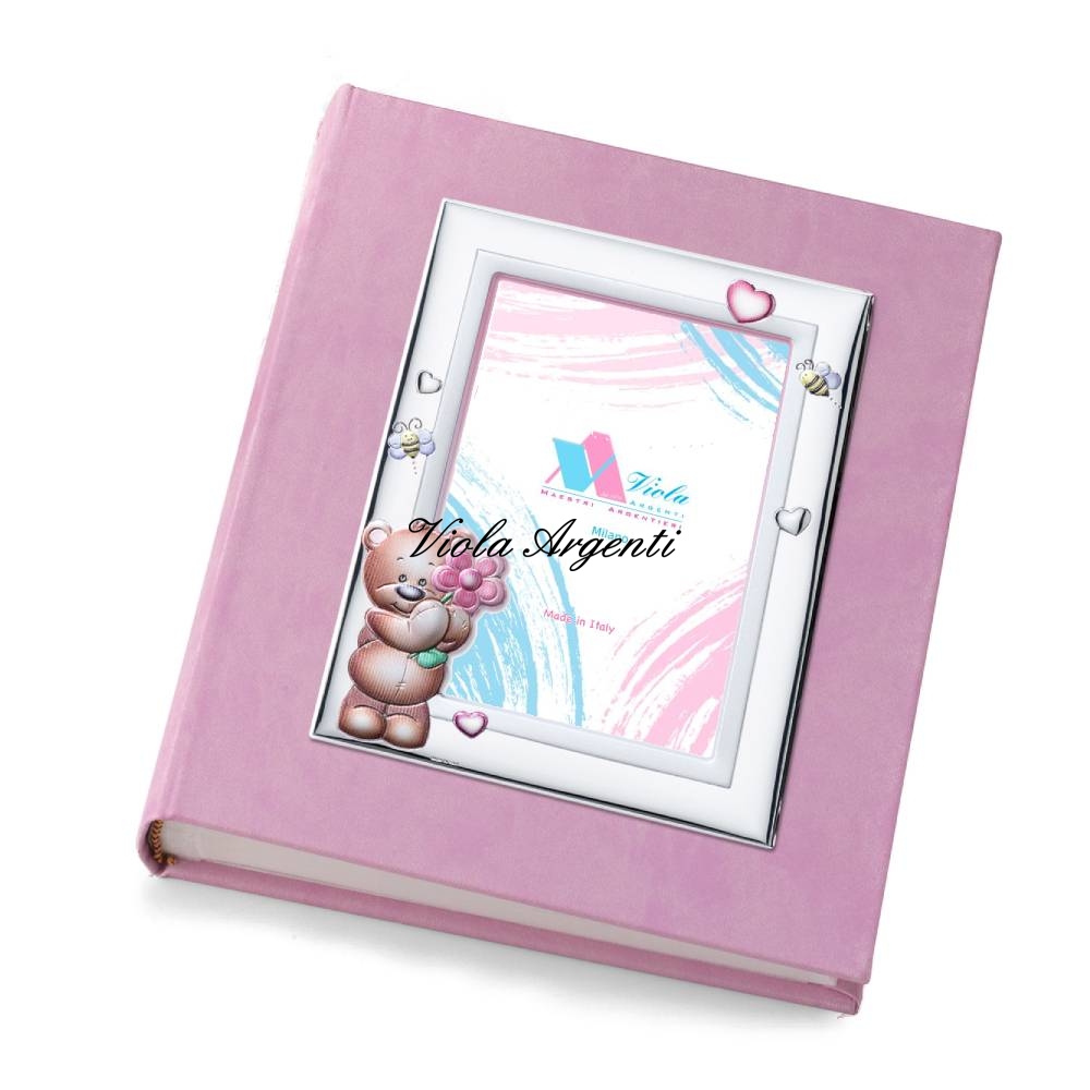 Album rosa orsetto con cornice di . Argento online
