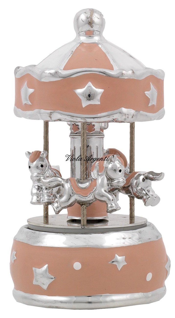 Giostrina cavallo rosa con luce di . Argento online