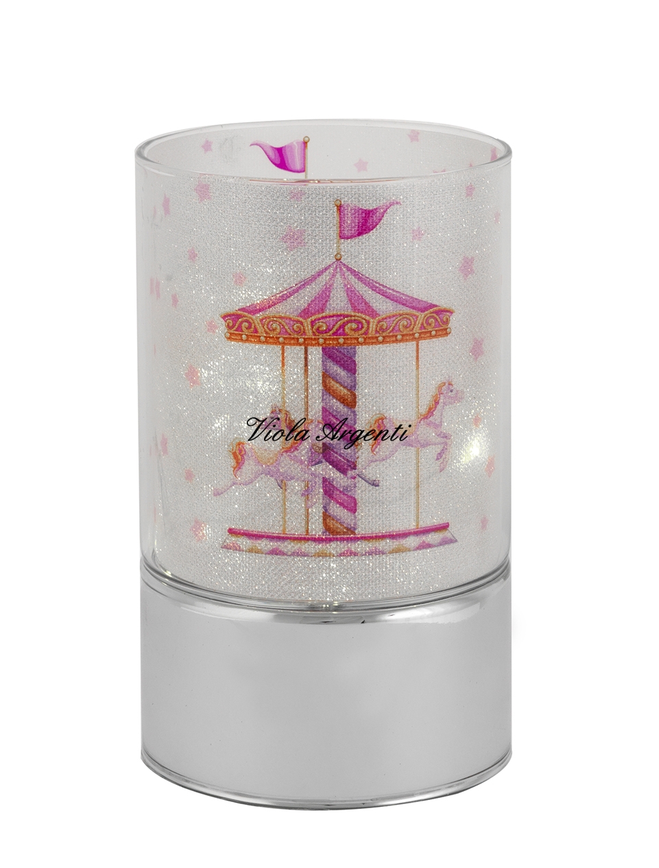 Lampada con giostre cavalli rosa di . Argento online