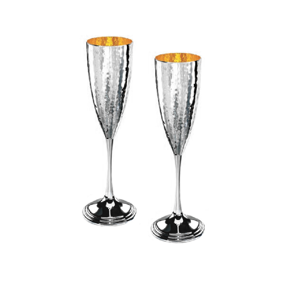Bicchieri per lo champagne argento trilaminato di . Argento online