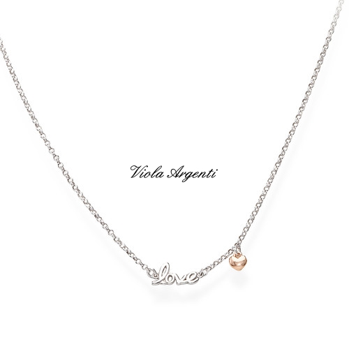 Collana argento con scritta love di Amen. Argento online
