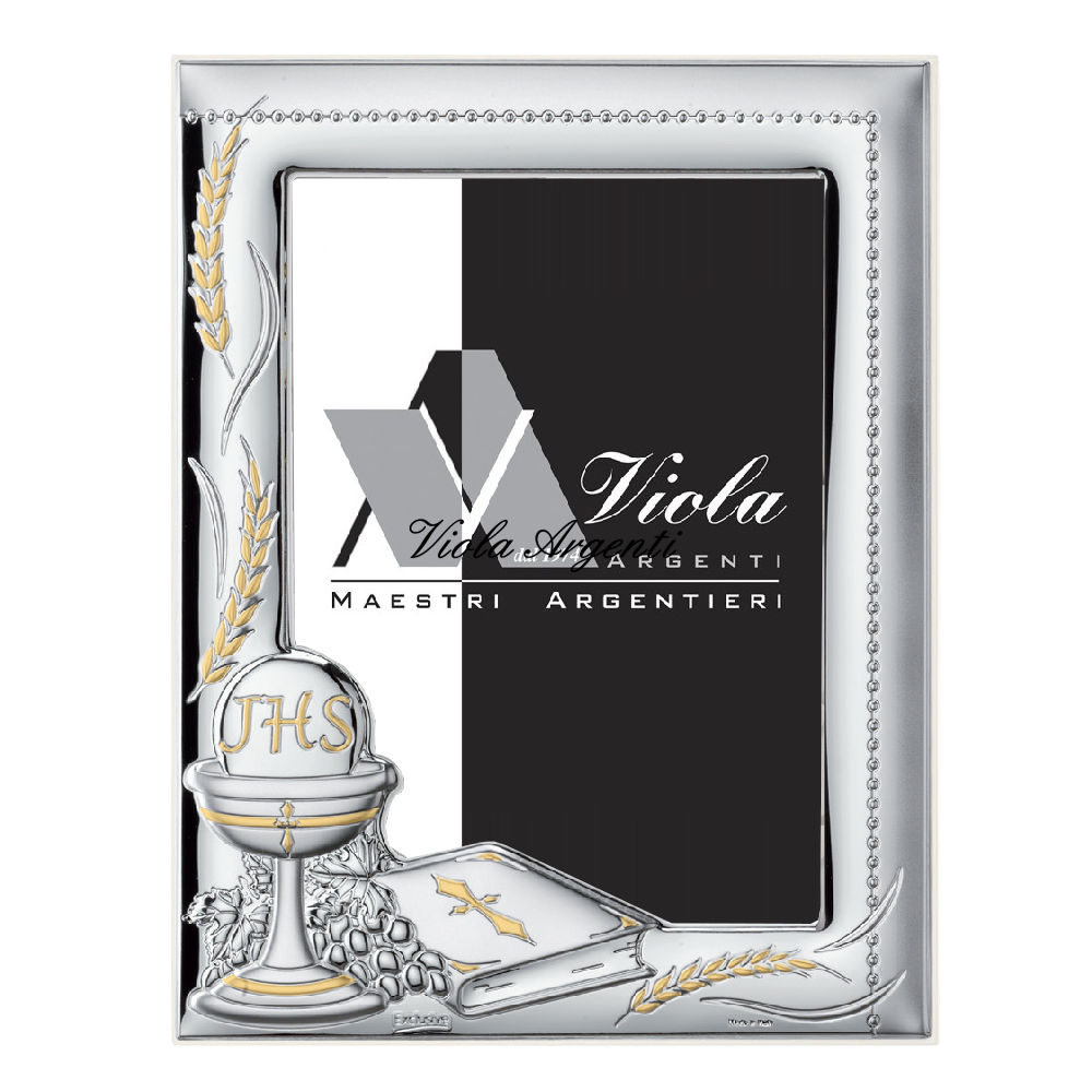 Cornice comunione con libro di . Argento online