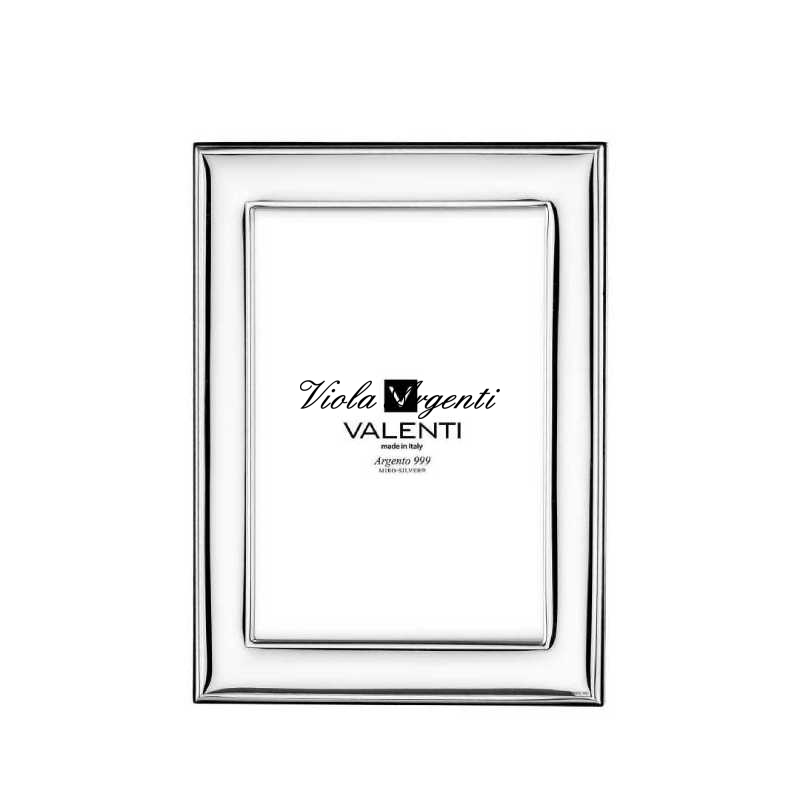 Portafoto liscio in MIRO SILVER 999 di Valenti. Argento online