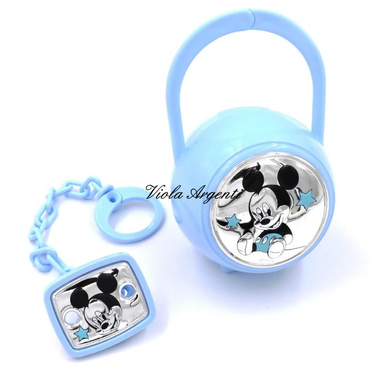 Scatola e pinza ciuccio Topolino di Walt Disney. Argento online