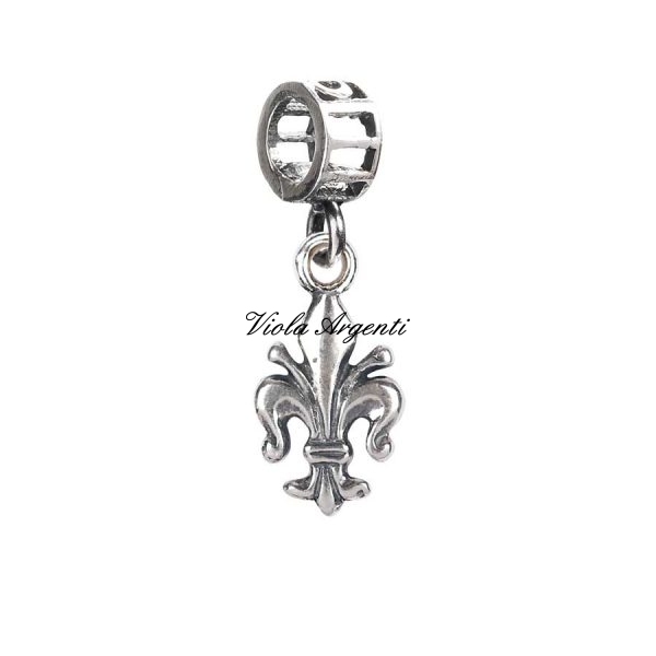 Charm pendente giglio di Firenze di Tedora. Argento online