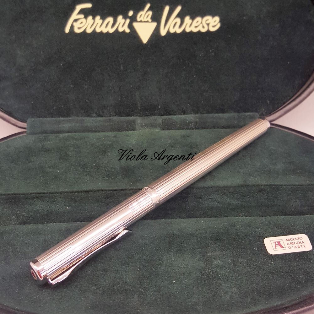 Rollerball argento a righe di Ferrari da Varese. Argento online