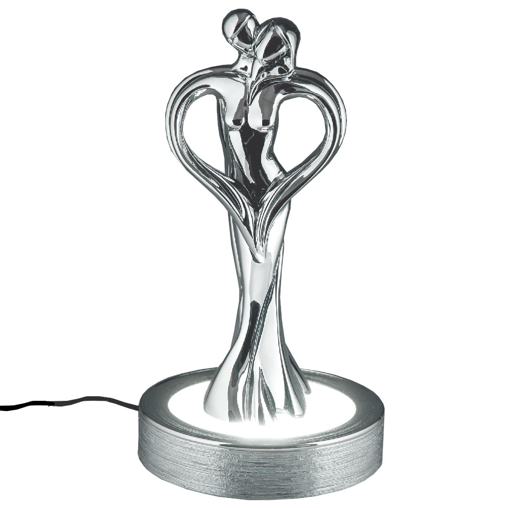 Lampada coppia in un abbraccio a forma di cuore di . Argento online