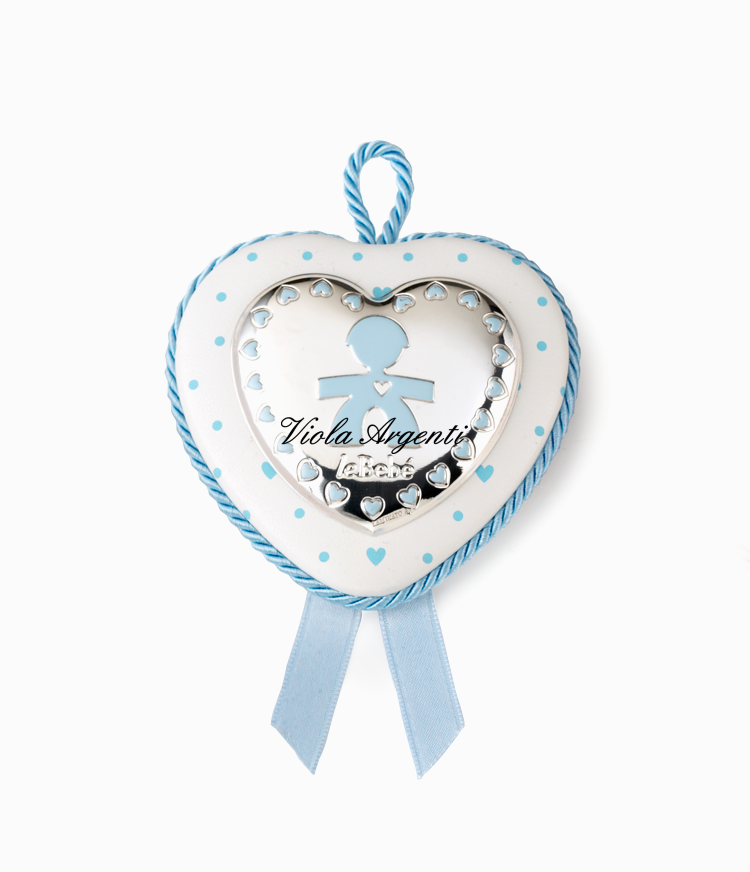 Medaglione culla a cuore azzurro di . Argento online