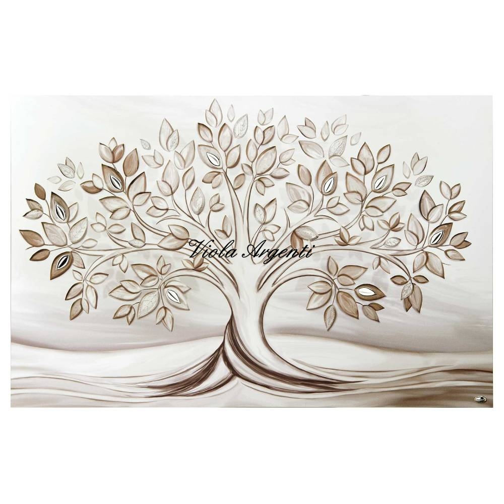 Quadro albero della vita tortora di . Argento online