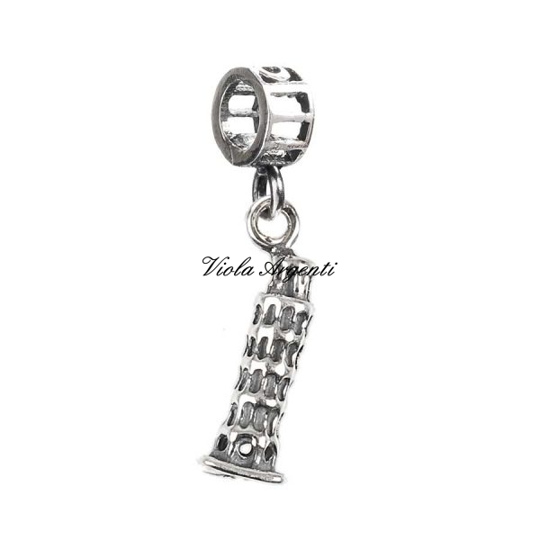 Charm pendente torre di Pisa di Tedora. Argento online