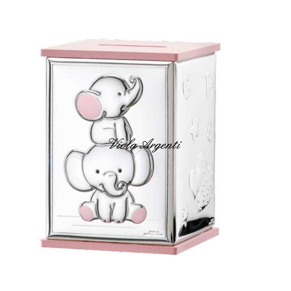 Salvadanaio in Miro Silver 999 con Elefantini di Valenti. Argento online