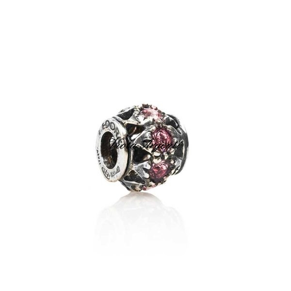 Charm swarovski rosa di Tedora. Argento online