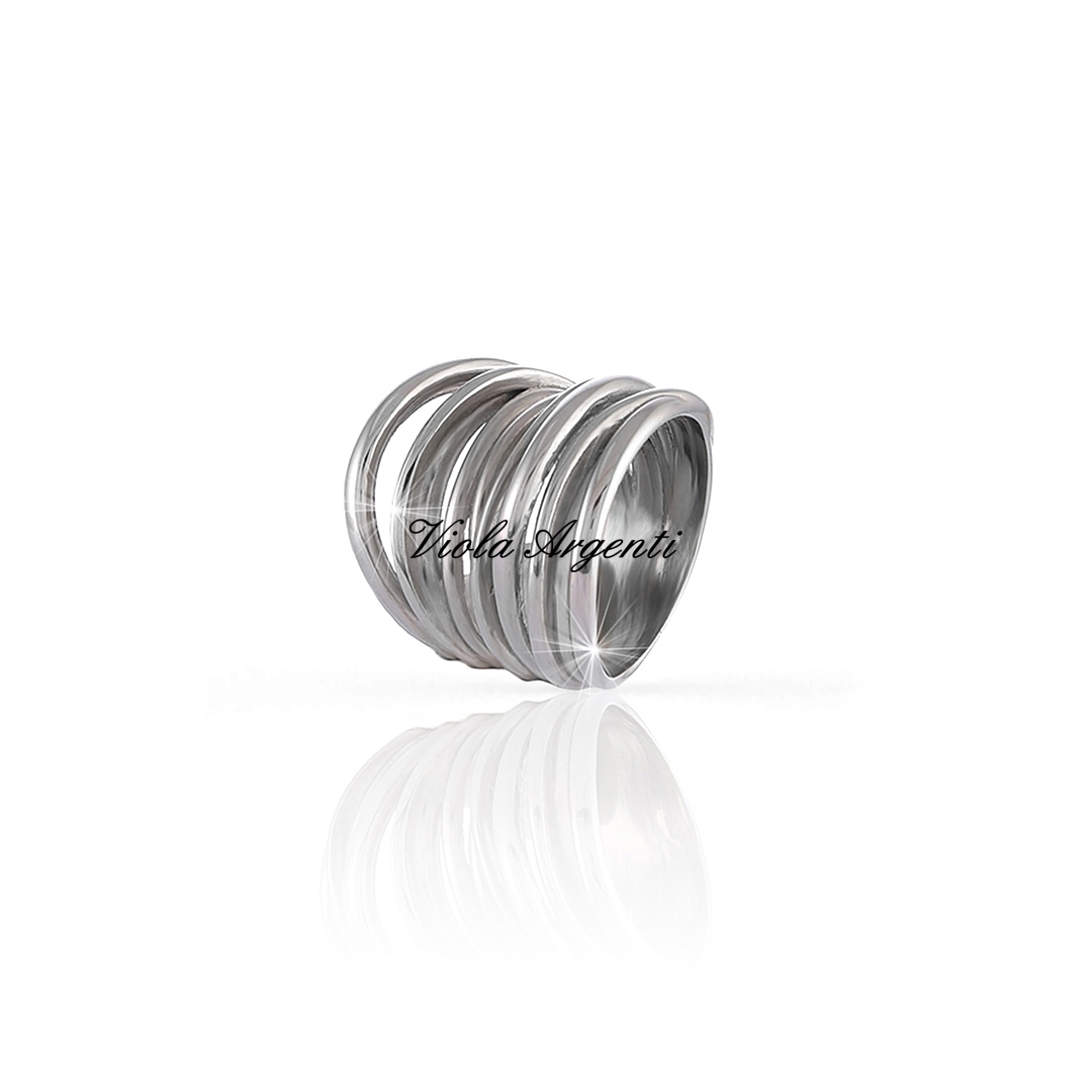 Anello vortice argento di Unoaerre. Argento online