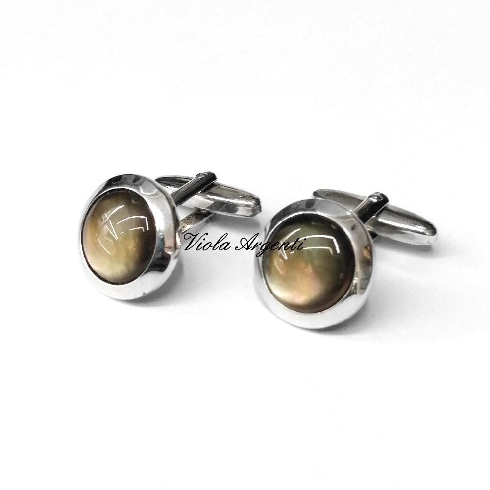 Gemelli tondi con madreperla in argento 925 di . Argento online