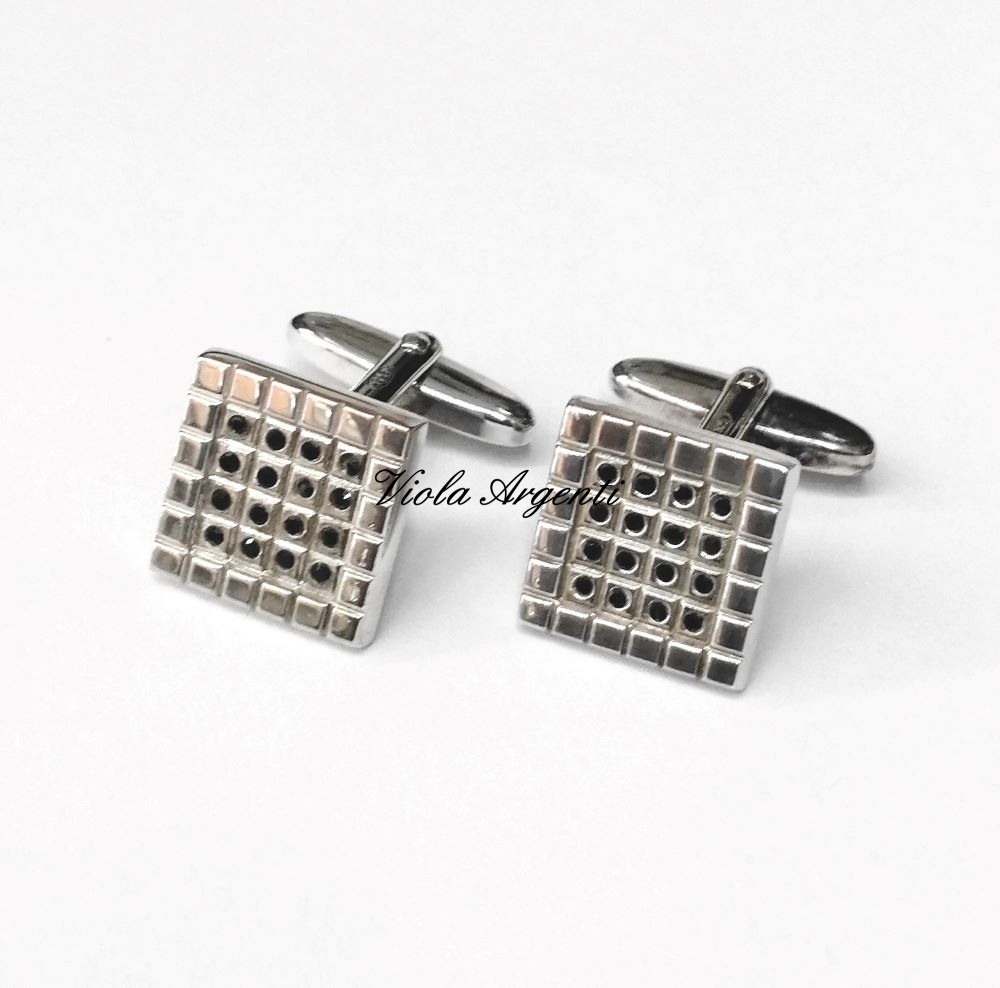 Gemelli argento quadrettini di . Argento online