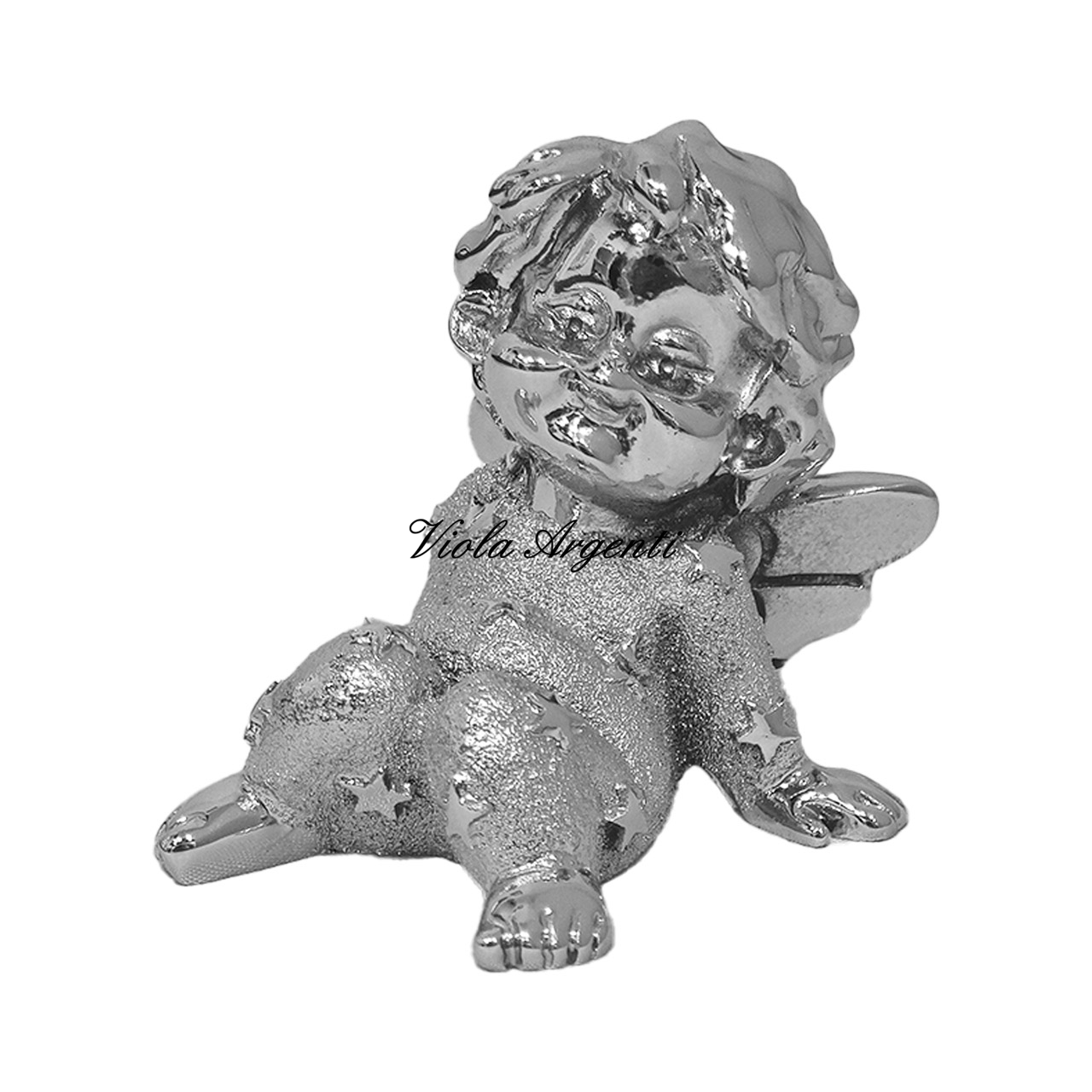 Bomboniera angelo seduto con stelline di . Argento online