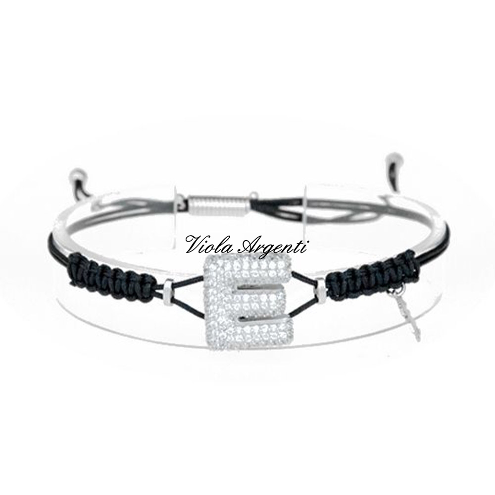 Bracciale con iniziale E di ibamboli. Argento online