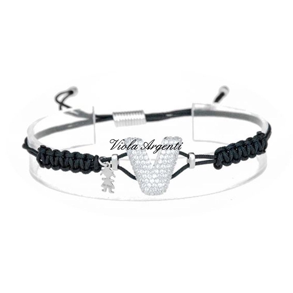 Bracciale con iniziale V di ibamboli. Argento online