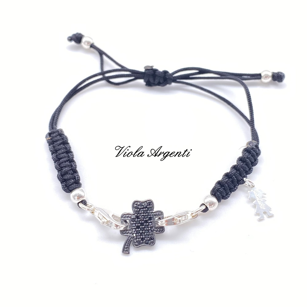 Bracciale con quadrifoglio di ibamboli. Argento online