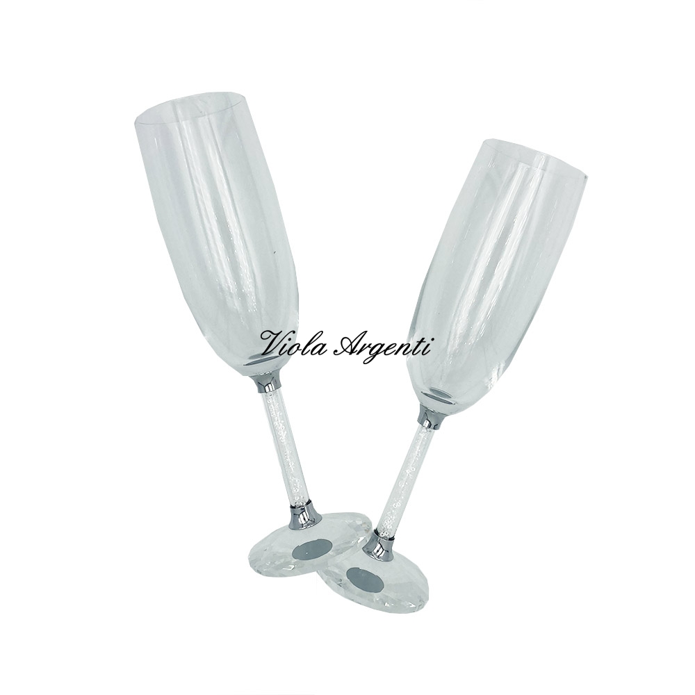 Coppia flut in cristallo di . Argento online
