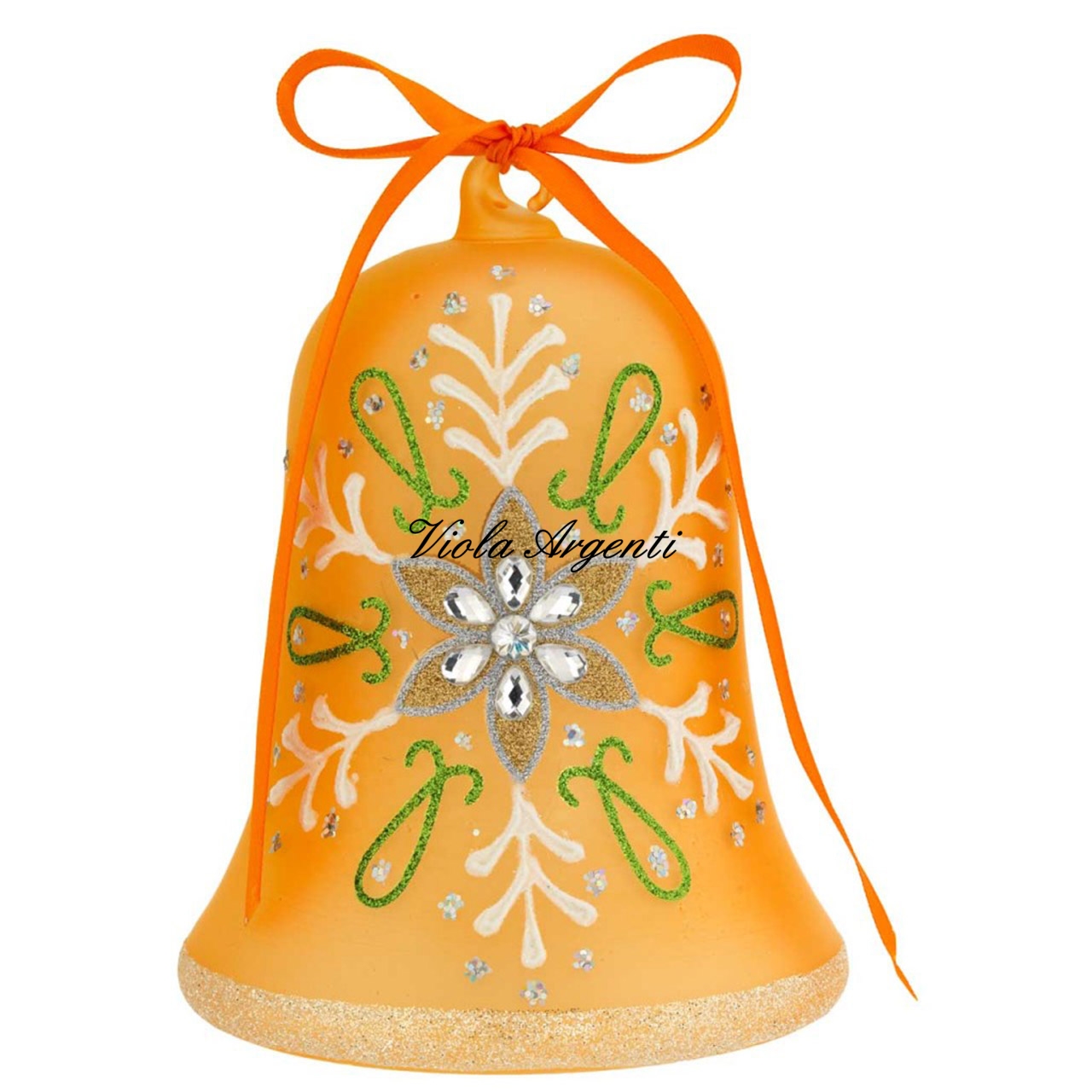 Campanella pasquale arancio con led di . Argento online