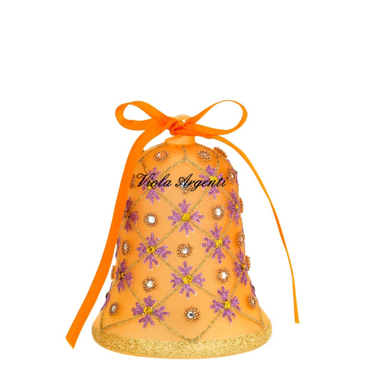 Campanella pasquale arancio con led di . Argento online