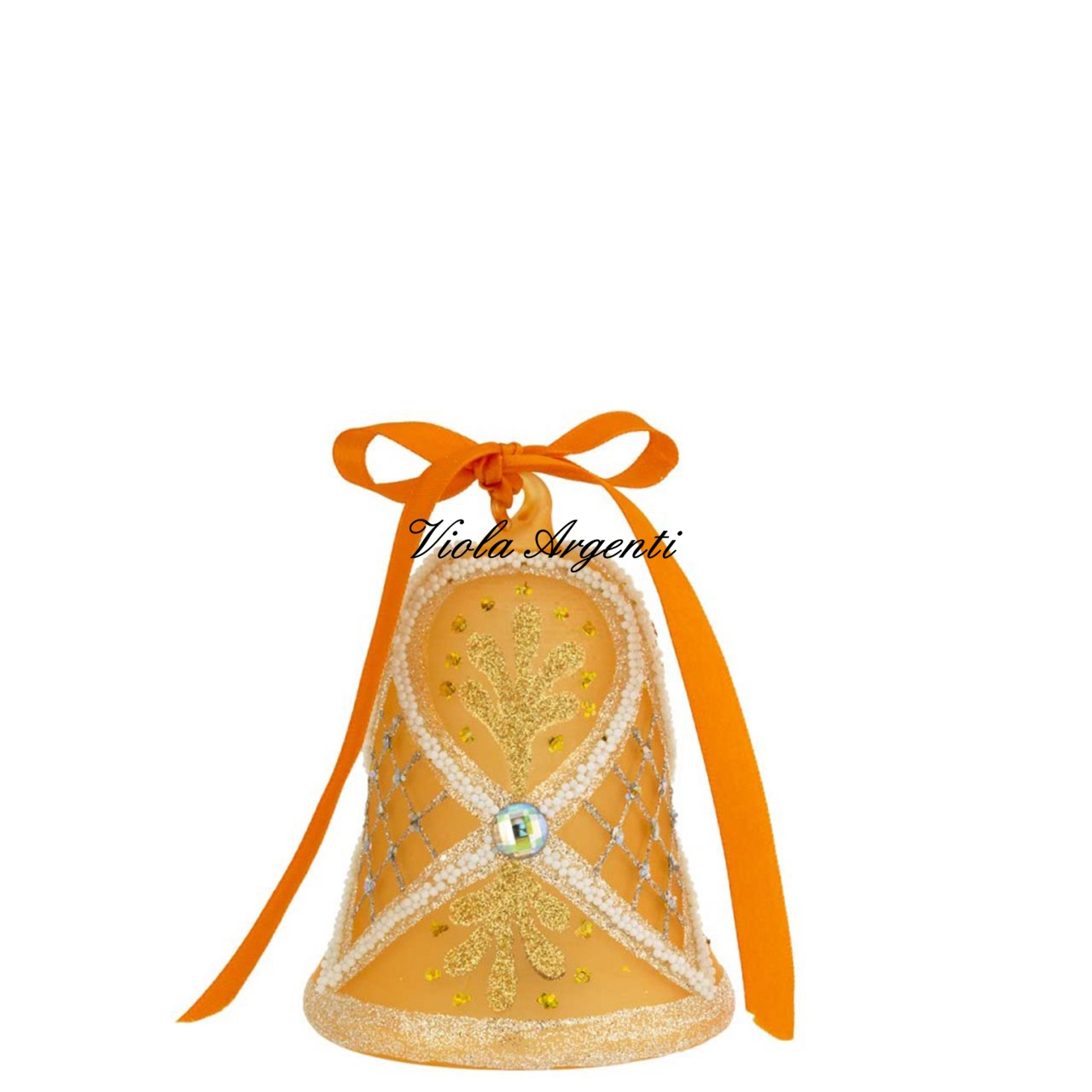 Campanella pasquale arancio con led di . Argento online