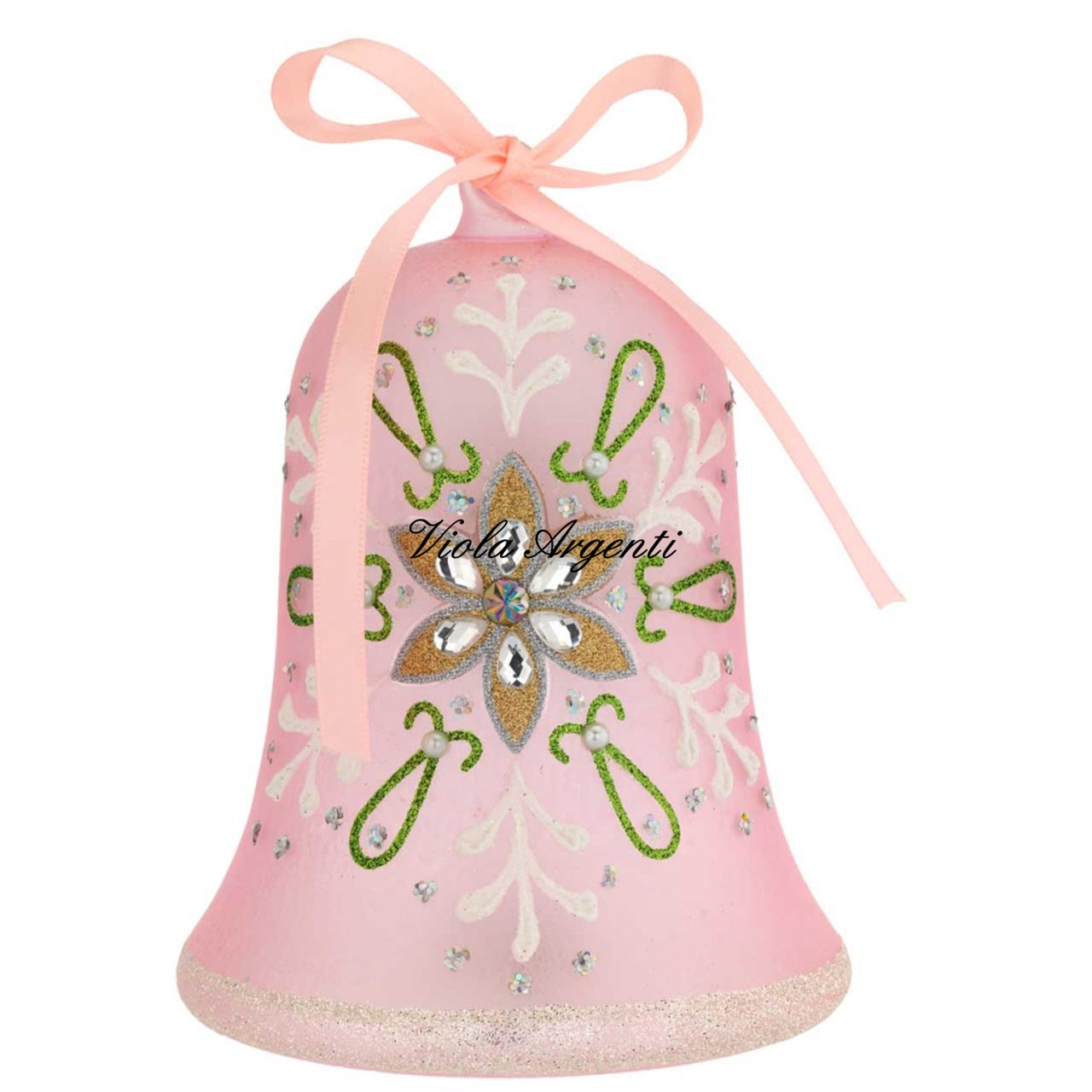 Campanella pasquale rosa con led di . Argento online