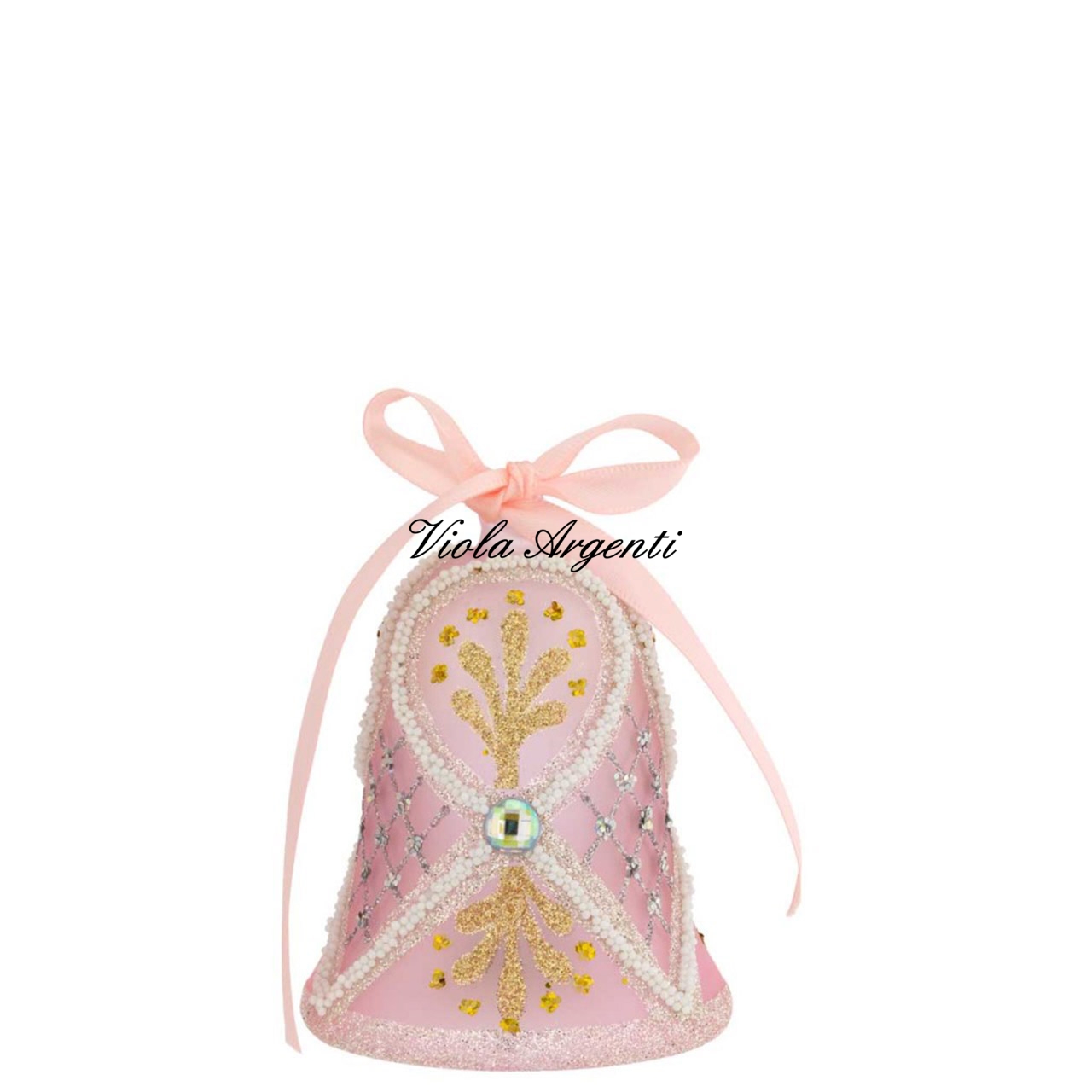 Campanella pasquale rosa con led di . Argento online