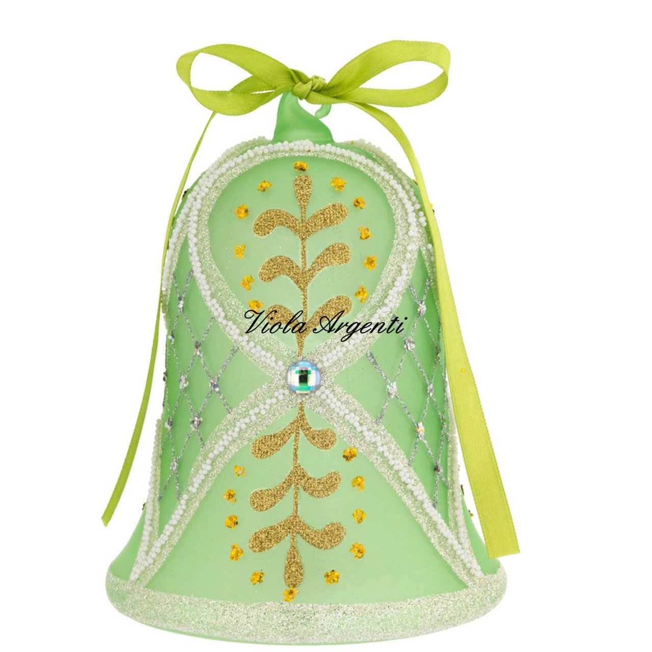 Campanella pasquale verde con led di . Argento online