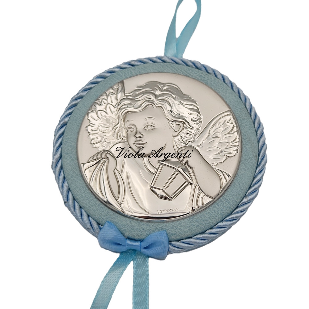 Capoculla azzurro angelo con carillon di . Argento online