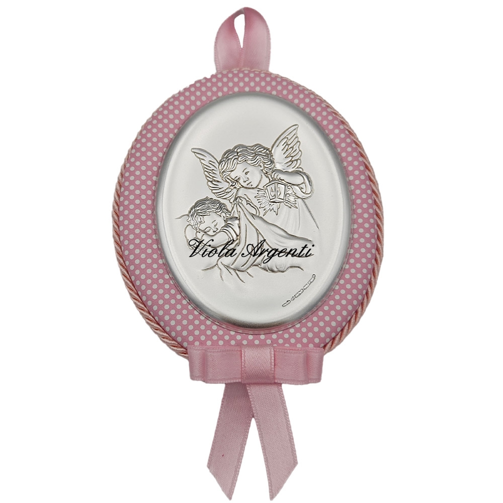 Capoculla ovale rosa angelo protettore di . Argento online