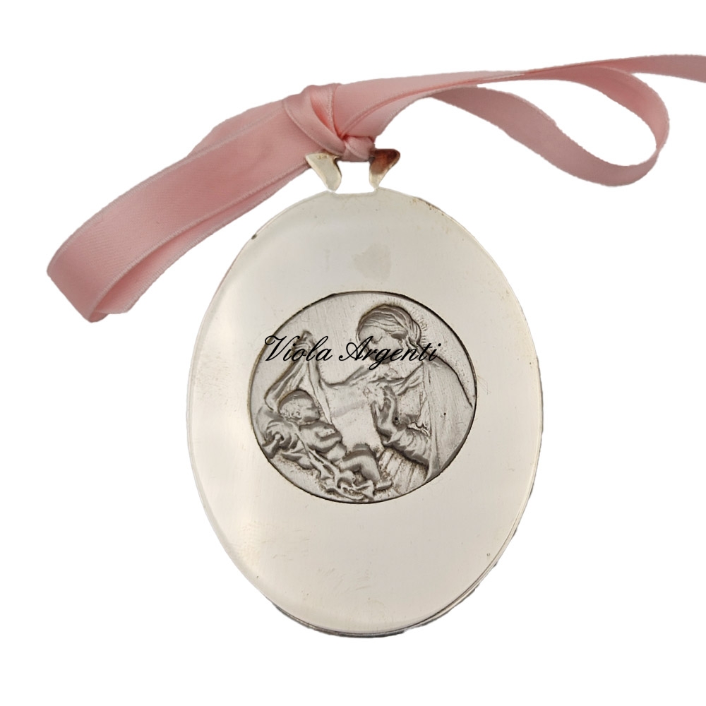 Capoculla ovale con Madonna di . Argento online