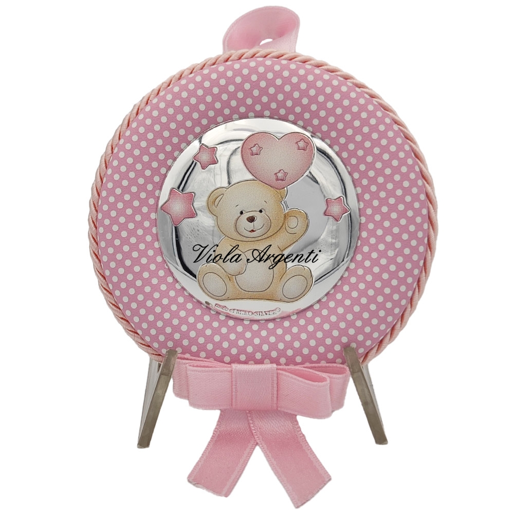 Capoculla orsetto rosa con carillon di . Argento online