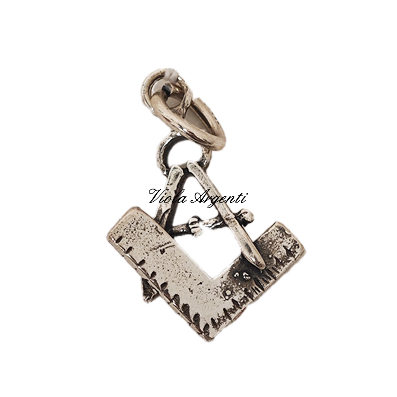 Ciondolo compasso squadra di . Argento online
