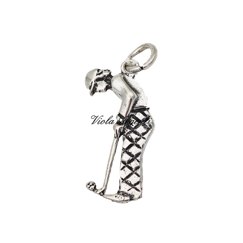Ciondolo giocatore golf di . Argento online