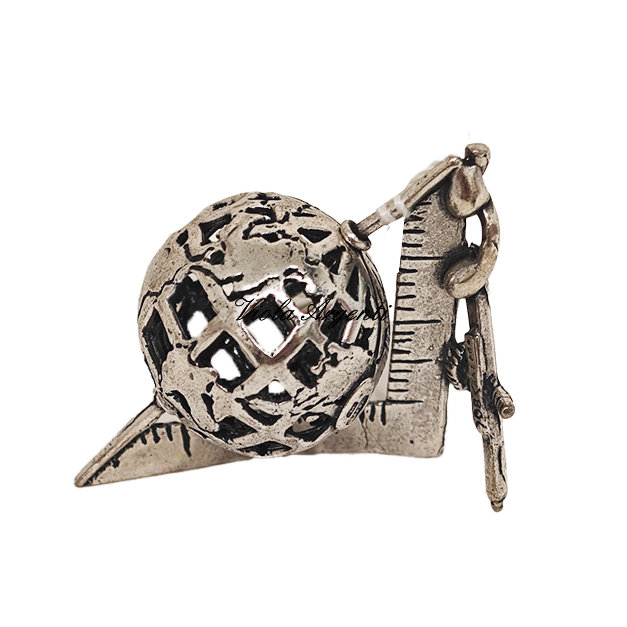 Ciondolo mappamondo compasso squadra di . Argento online