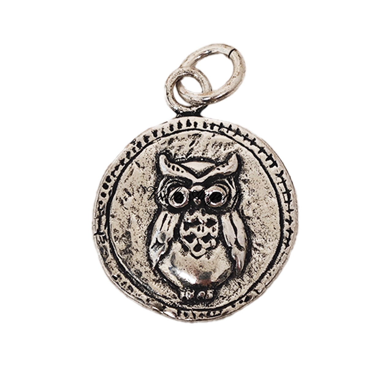 Ciondolo moneta con gufo di . Argento online