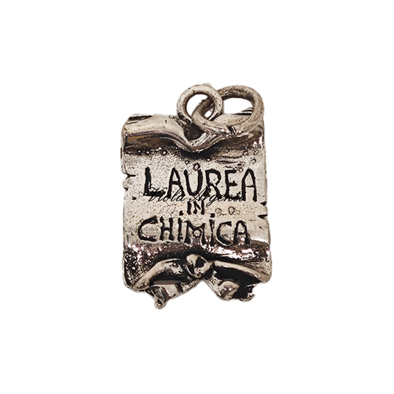 Ciondolo pergamena laurea chimica di . Argento online
