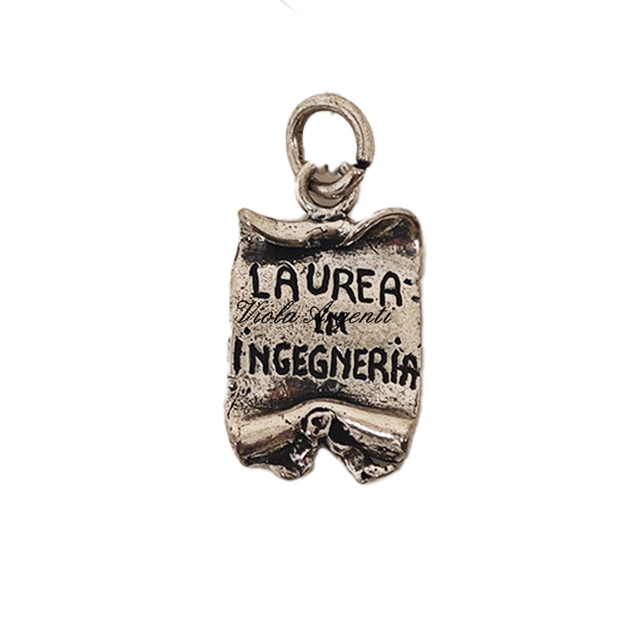 Ciondolo pergamena laurea ingegneria di . Argento online