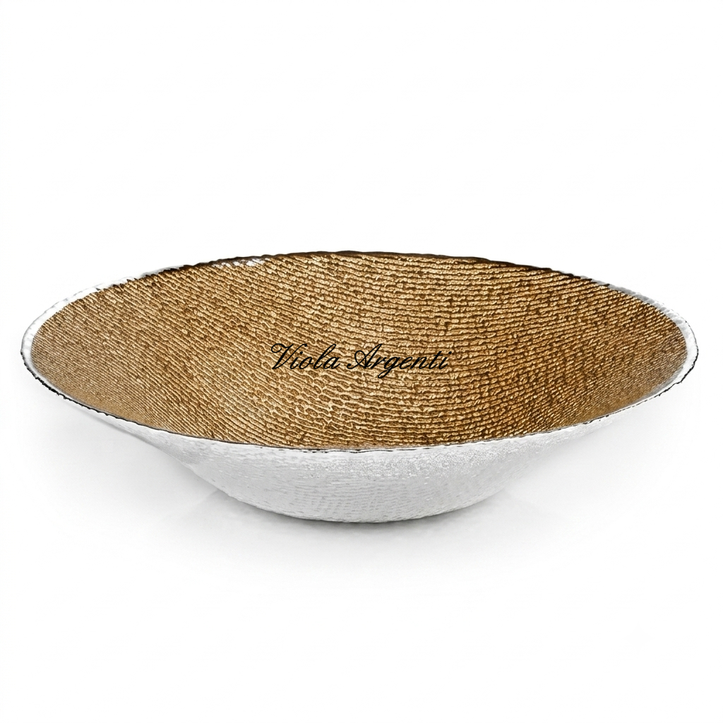 Ciotola decorativa in vetro smalto tortora - 33 cm di . Argento online