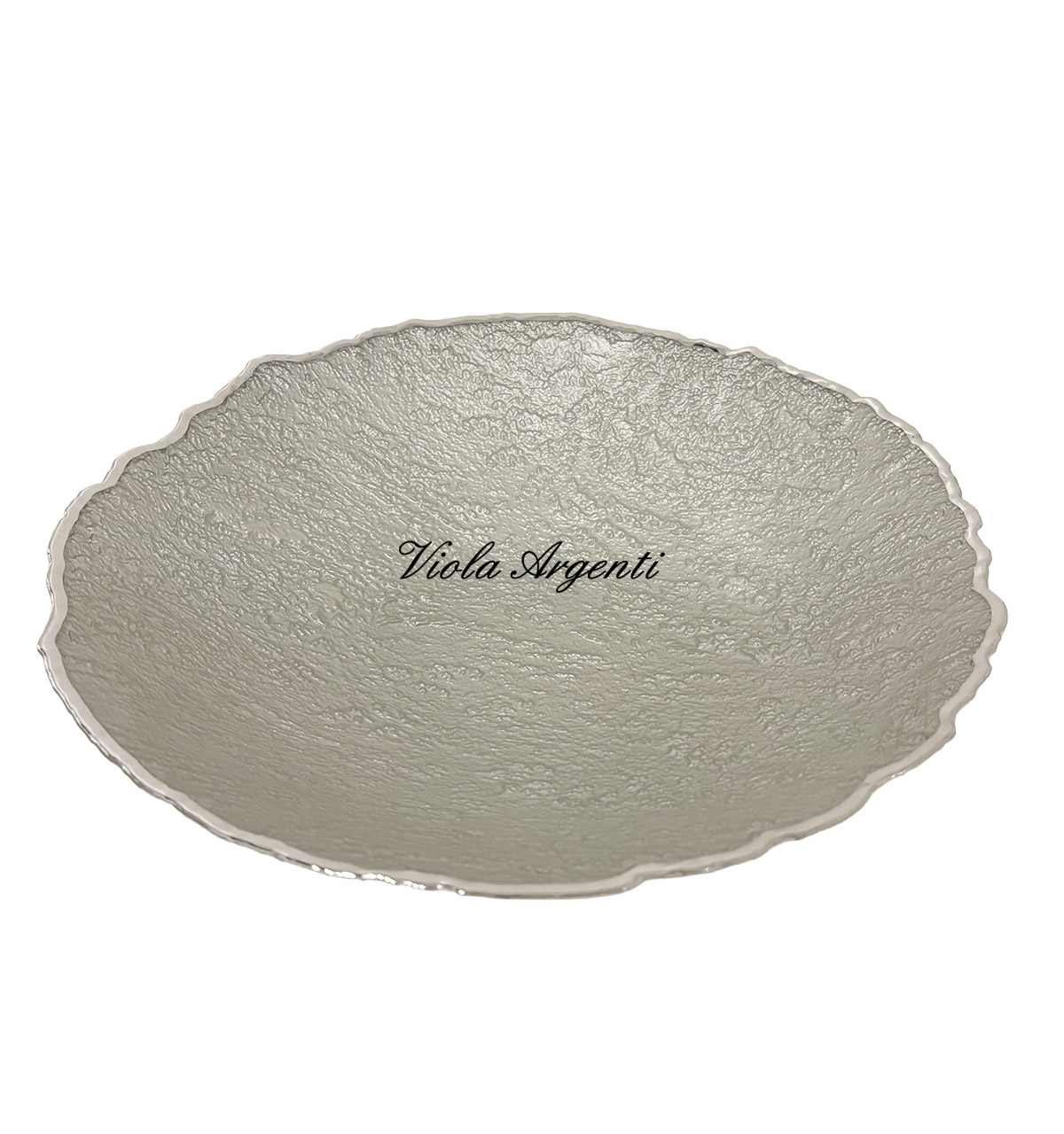 Ciotola decorativa in vetro smaltato - 30 cm di . Argento online
